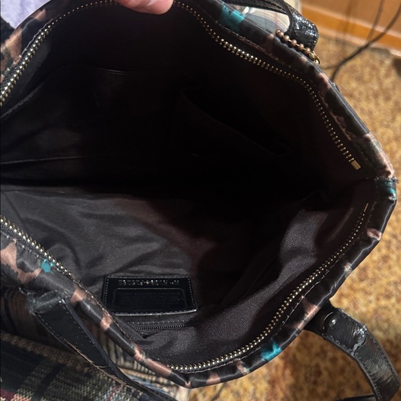 Coach Leopard Print Tote - Brown and Teal - Picture 2 of 7